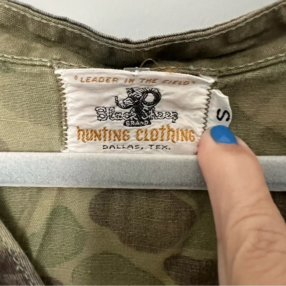 BLACK SHEEP 60s 70s Camo Vest Duck Hunting Shooting Game Pouch Duck Vintage